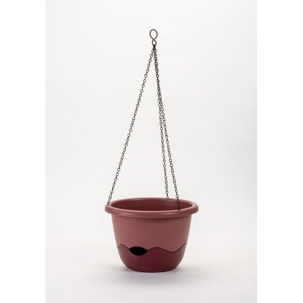 Rozā pašapūdeņojošs puķu pods, piemērots iekāršanai Plastia Mareta, garums 30 cm-image-1