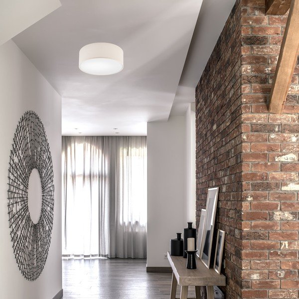 Krēmkrāsas griestu lampa ar auduma abažūru ø 35 cm Vivian – LAMKUR-image-2