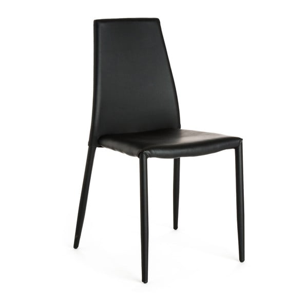 4 melnu ēdamistabas krēslu komplekts ar eko ādas polsterējumu Tomasucci Lion