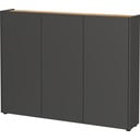 Antracīta pelēks skapītis ar ozolkoka imitāciju 138x105x25 cm Libbiano – Germania
