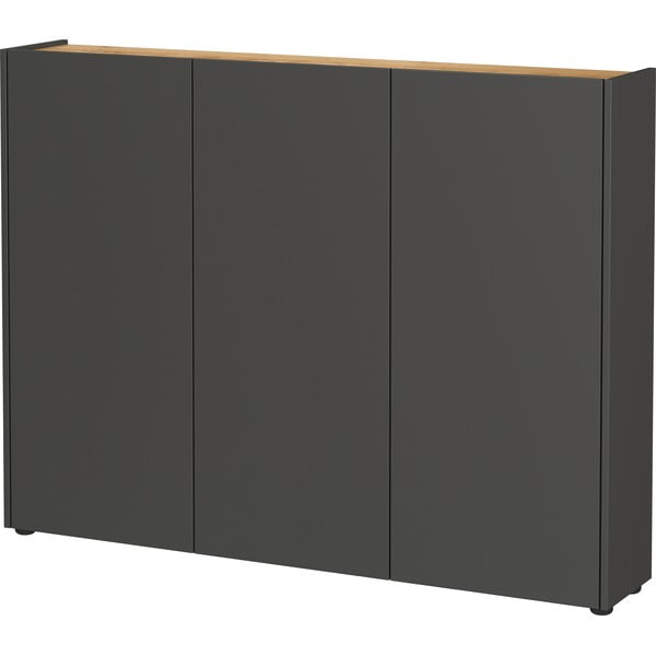Antracīta pelēks skapītis ar ozolkoka imitāciju 138x105x25 cm Libbiano – Germania