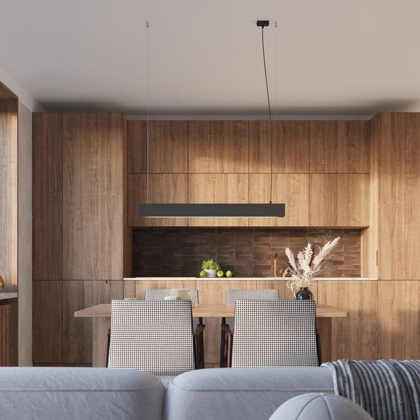 Melna metāla LED piekaramā lampa Nebula – Sollux-image-3