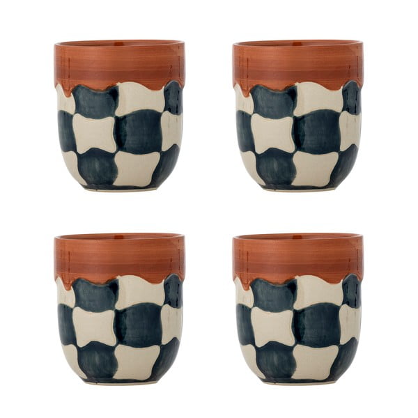 Akmensmasas tasītes (4 gab.) 375 ml Check – Bloomingville
