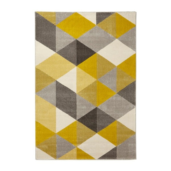 Paklājs ar dzeltenām detaļām Kokoon Muoto, 160 x 230 cm