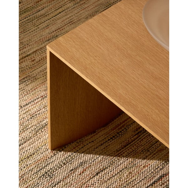 Gaiša dabīga toņa žurnālgaldiņš ar ozolkoka imitāciju 70x140 cm Litto – Kave Home-image-4