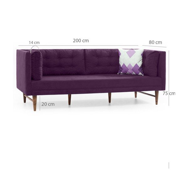 Violets trīsvietīgs dīvāns Balcab Home Eva-image-3