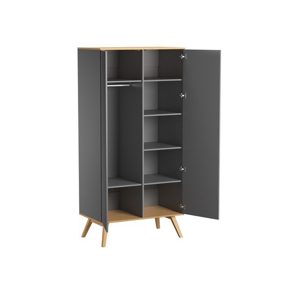 Vox Mitra pelēks skapis, augstums 2 m-image-2