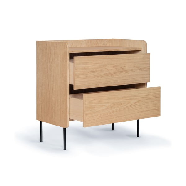 Dabīga toņa augsta kumode ar ozolkoka imitāciju 80x82 cm Wrap – Bonami Selection-image-3