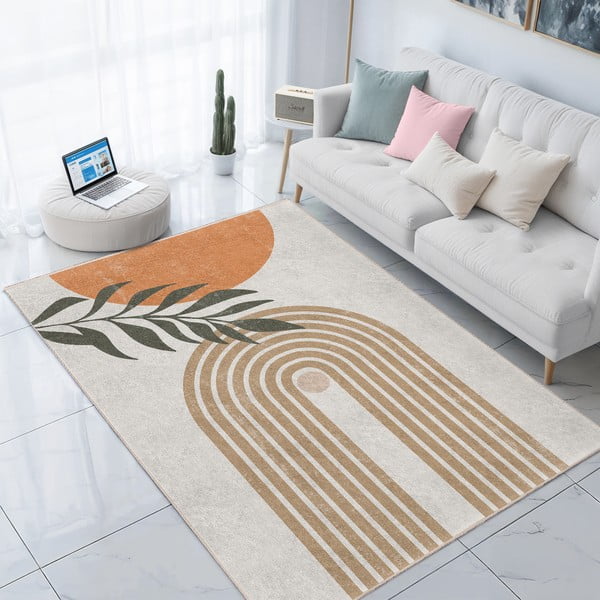 Krēmkrāsas mazgājams celiņa paklājs 80x200 cm Dot Arch – Mila Home-image-3