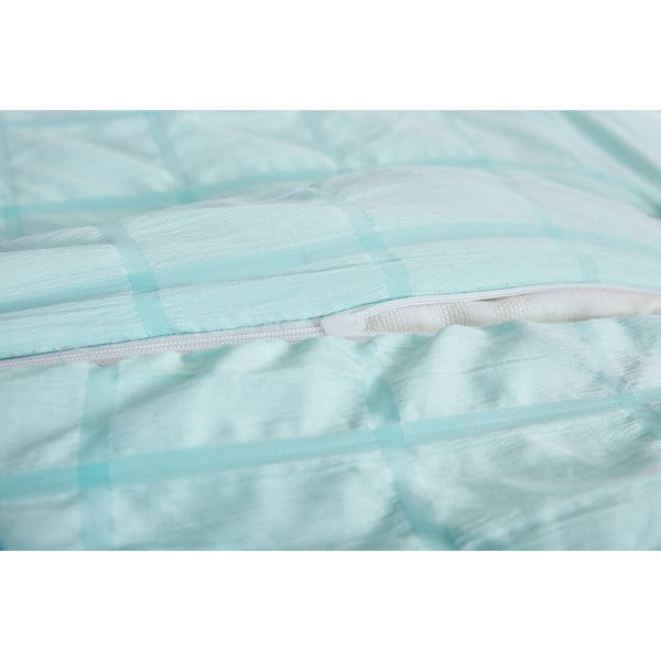 Piparmētru zaļa vienguļamā gultas veļa no krepa auduma 140x200 cm Naomi – My House-image-2