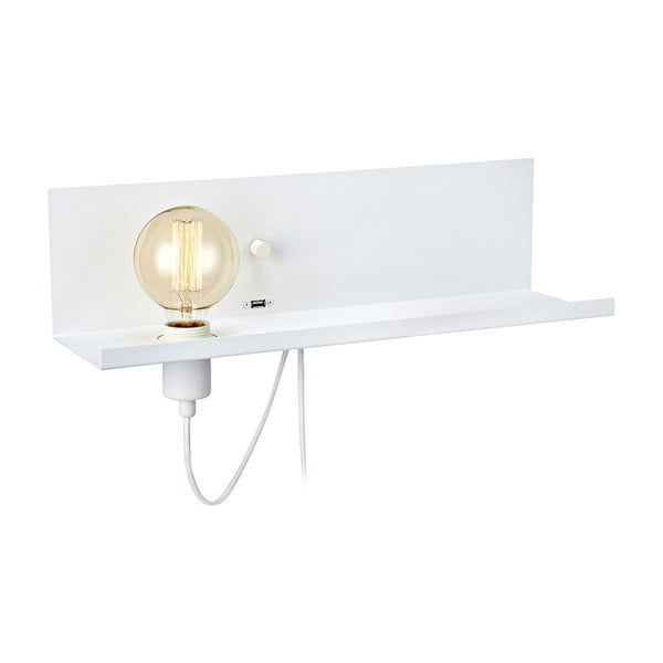 Balta sienas lampa ar USB uzlādes staciju Markslöjd Multi
