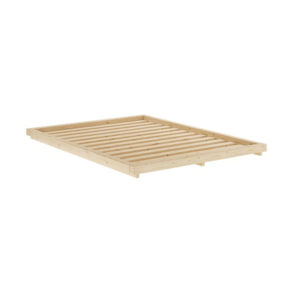 Dabīga toņa priedes masīvkoka divvietīga gulta ar režģi 140x200 cm Dock – Karup Design