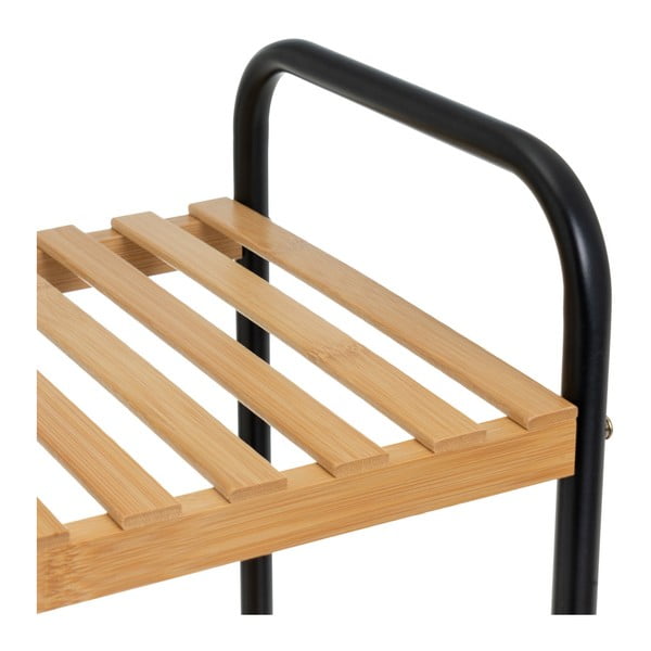 Melns/dabīga toņa bambusa plaukts 30x75 cm – Casa Selección-image-1