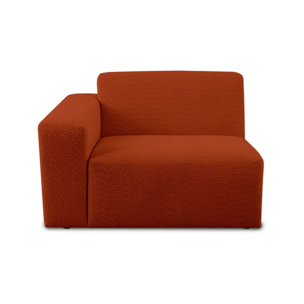 Ķieģeļu sarkans modulārais dīvāns no buklē auduma (ar kreiso stūri) Roxy – Scandic
