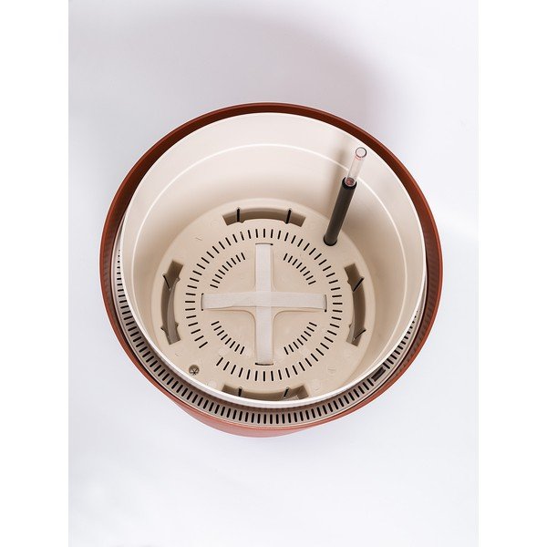 Brūni sarkans pašapūdeņojošs puķu pods Plastia Berberis, ø 55 cm-image-4