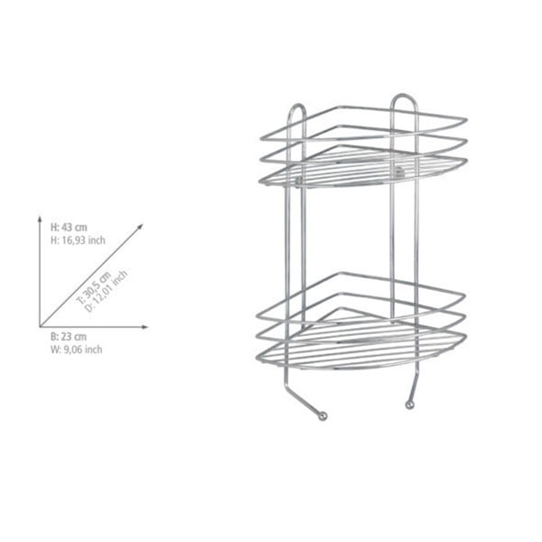 Divlīmeņu hromēts stūra sienas plaukts Wenko Exclusive-image-4