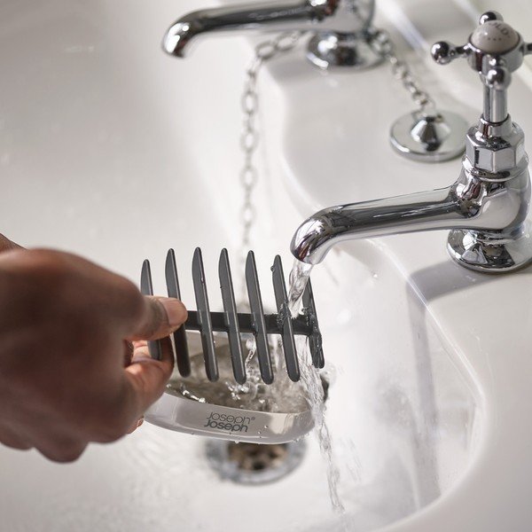 Spīdīgas sudraba krāsas nerūsējošā tērauda ziepju trauks EasyStore Luxe – Joseph Joseph-image-3