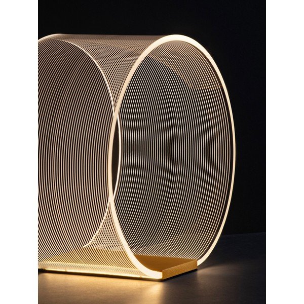 Zelta krāsas alumīnija LED galda lampa ar regulējamu spilgtumu ar akrila stikla abažūru (augstums 28 cm) Valentin – Nova Luce-image-2