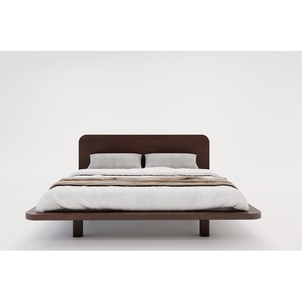 Tumši brūna divguļamā gulta no dižskābarža koka 200x200 cm Japandic – Skandica-image-3