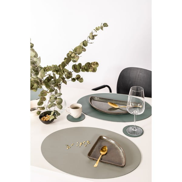 Pelēks un bēšs pārstrādātas ādas paliktnis ZicZac Titan, 33 x 45 cm-image-1