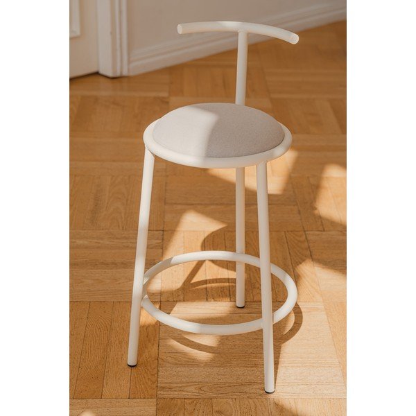 Bēšs metāla bāra krēsls (sēdekļa augstums 68 cm) Hogo – noo.ma-image-1