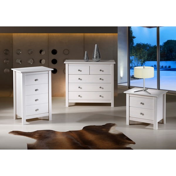 Balta priedes masīvkoka augsta kumode 79x80 cm Berna – Marckeric-image-1