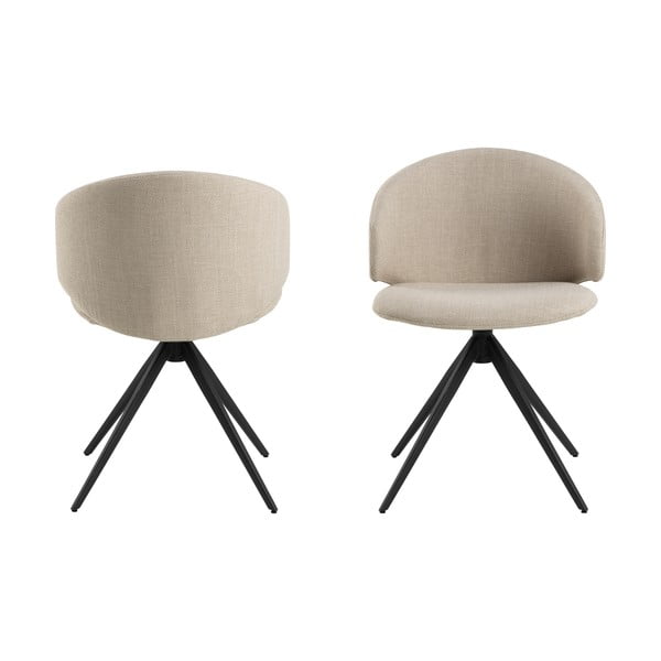 Bēšs polsterēts ēdamistabas krēsls ar roku balstiem Ella – Actona-image-3