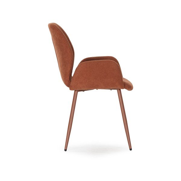 Terakotas oranži polsterēti ēdamistabas krēsli (2 gab.) Ansu – Marckeric-image-4