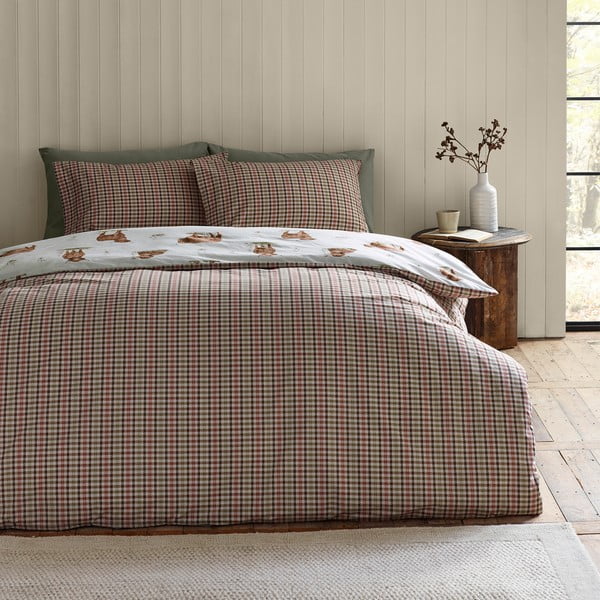 Brūna/bēša vienguļamā gultas veļa 135x200 cm Angus Highland Cow – Catherine Lansfield-image-2