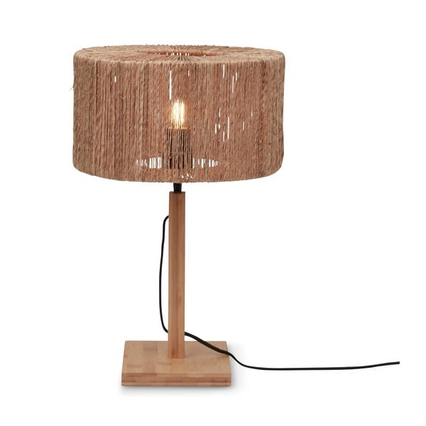 Dabīga toņa galda lampa ar džutas abažūru (augstums 37 cm) Iguazu – Good&Mojo
