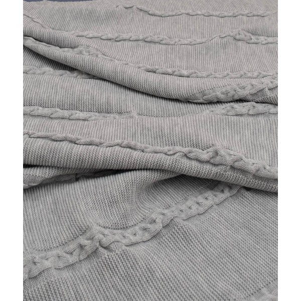 Pelēks gultas pārklājs 200x220 cm Trenza – Oyo Concept-image-1
