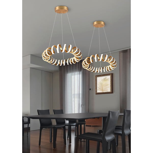 Zelta krāsas LED piekaramā lampa ø 55 cm Curl – Trio-image-1