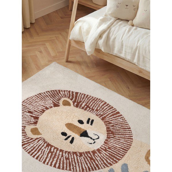 Krēmkrāsas mazgājams/ar rokām darināts kokvilnas bērnu paklājs 140x200 cm Snuggle Leander – Hanse Home-image-2