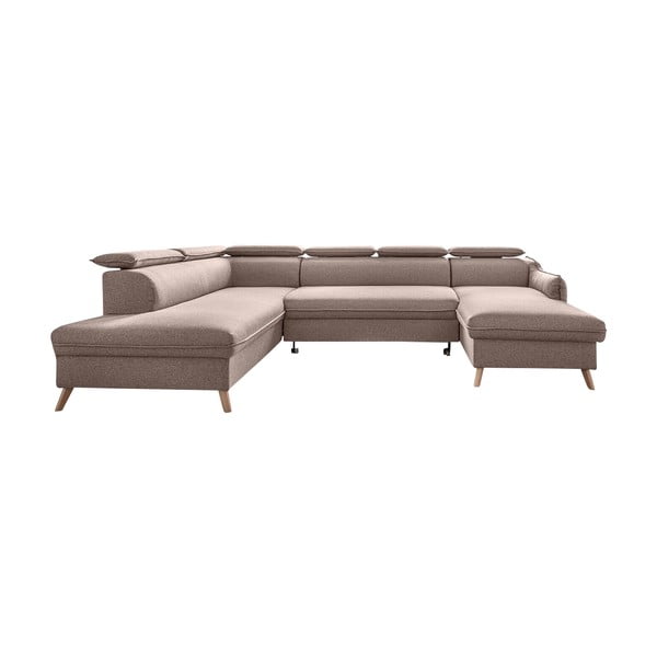 Bēšs salokāms stūra dīvāns (ar kreiso stūri) Sweet Harmony – Miuform