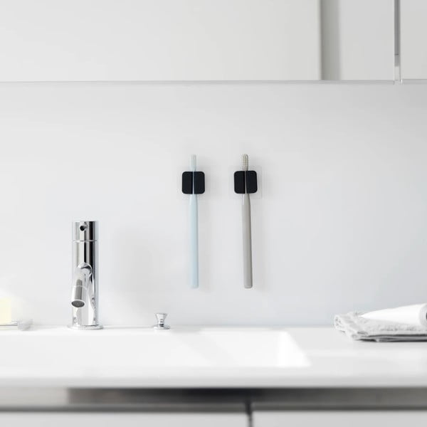 Melni silikona daudzfunkcionāli turētāji (2 gab.) Film Hook – YAMAZAKI-image-1