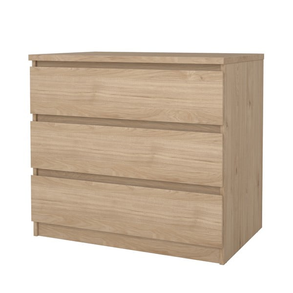 Dabīga toņa kumode ar ozolkoka imitāciju 77x70x50 cm Naia – Tvilum-image-4