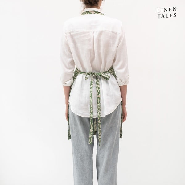 Lina priekšauts Evergreen Damask – Linen Tales-image-1