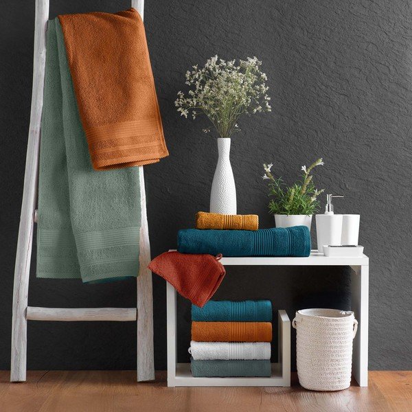 Tumši zils frotē kokvilnas dvielis 30x50 cm Tendresse – douceur d'intérieur-image-3