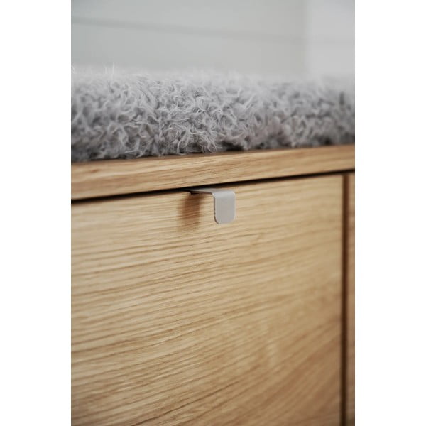 Pelēks/dabīga toņa apavu plaukts ar ozolkoka imitāciju un soliņu Confetti – Rowico-image-4