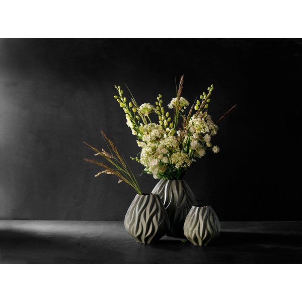 Pelēka porcelāna vāze Morsø Flame, augstums 15 cm-image-1