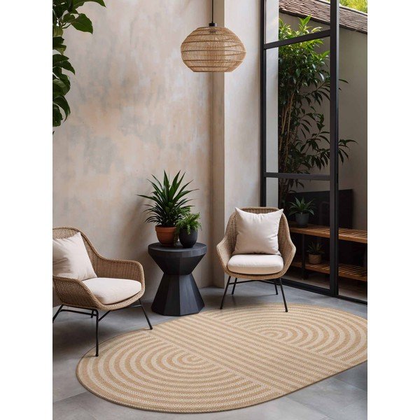 Krēmkrāsas/dabīga toņa iekštelpu un āra paklājs 160x230 cm Haringey Woodfield – Ted Baker-image-1