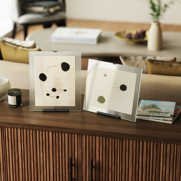 Melns stikla stāvošs foto rāmis 26x30,5 cm Flute – Umbra-image-1