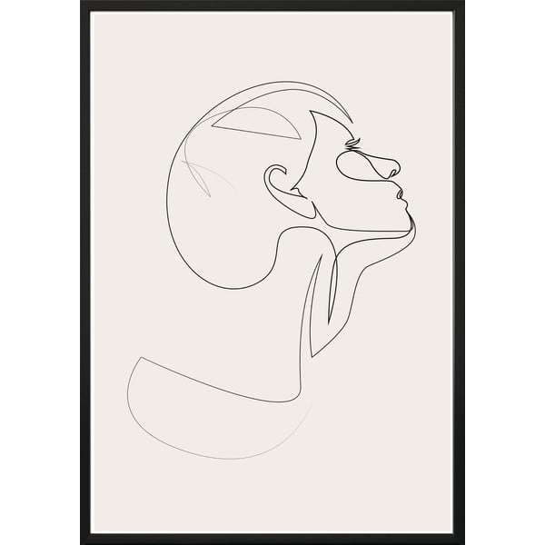 Sienas plakāts rāmī SKETCHLINE/FACE, 40 x 50 cm