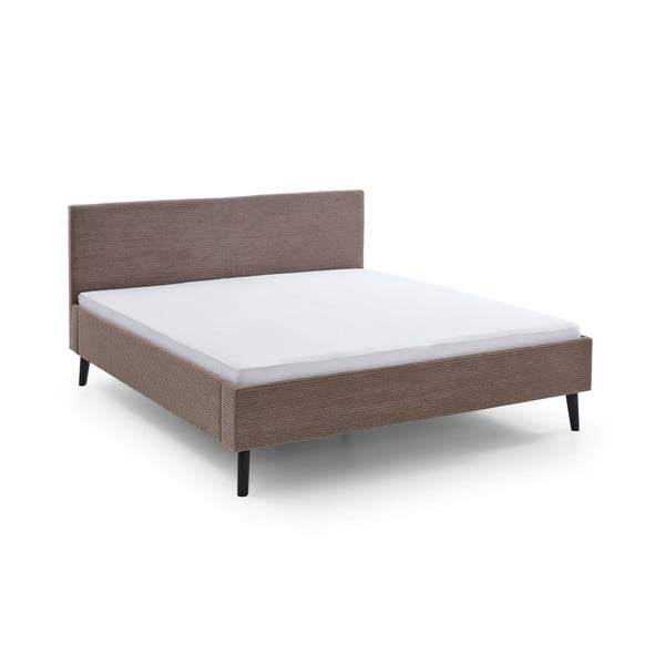 Brūna polsterēta divvietīga gulta 180x200 cm Avola – Meise Möbel