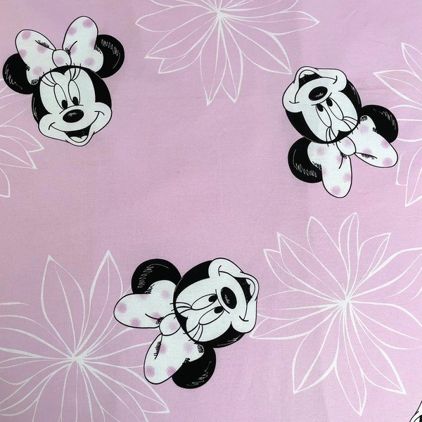 Rozā/pelēka vienguļamā kokvilnas bērnu gultas veļa 140x200 cm Minnie Beautiful – Jerry Fabrics-image-4
