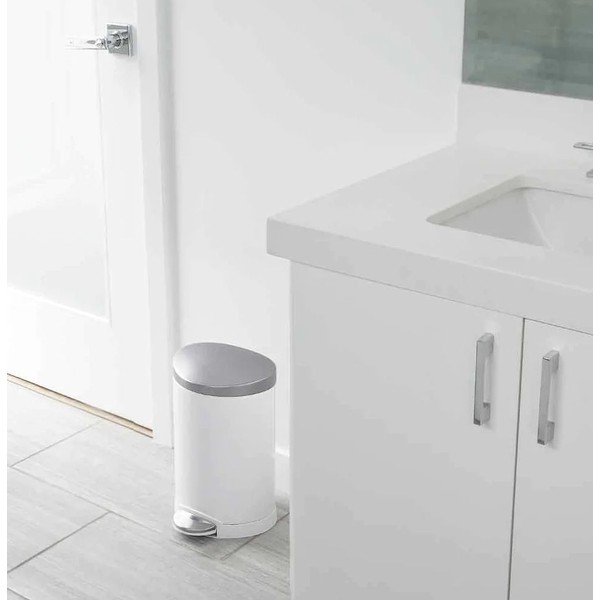 Balta tērauda atkritumu tvertne ar pedāli 6 l – simplehuman-image-1