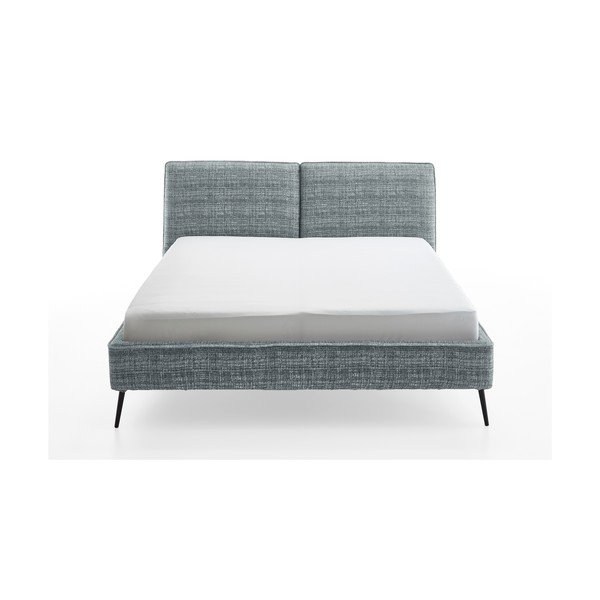 Zila polsterēta divvietīga gulta bez režģa 160x200 cm Infinity – Meise Möbel-image-4