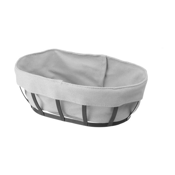 Melni pelēks maizes grozs ar tekstila oderi Hendi, 16 x 25 cm-image-2