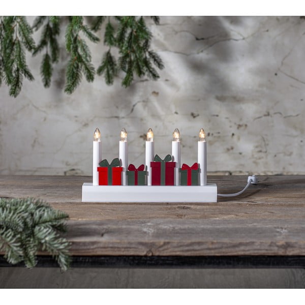 Sarkans/balts Ziemassvētku gaismas dekors ar vadu Julia – Star Trading-image-1