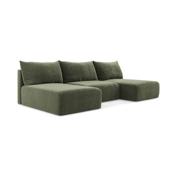 Zaļš salokāms/ar uzglabāšanas vietu stūra dīvāns Kalena – Makamii-image-1